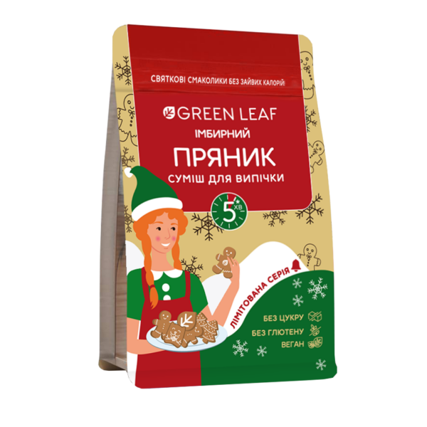 Купити GREEN LEAF Суміш для випічки Імбирні пряники 300г *лімітована серія! в Києві
